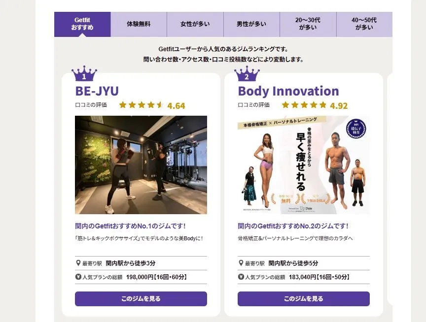 関内駅オススメパーソナルジムランキング【関内・ダイエット・ボディメイク】